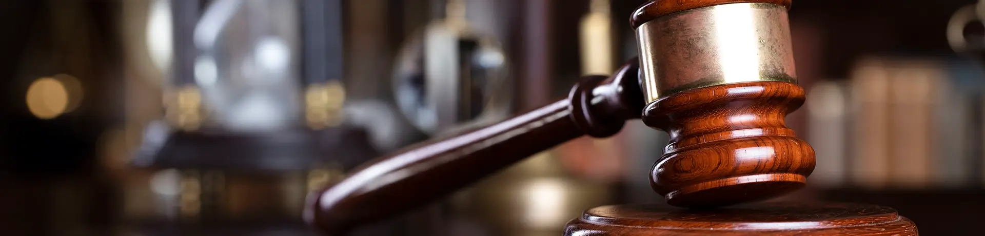 Judge gavel in background